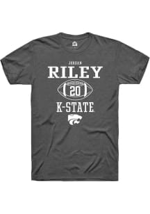 Jordan Riley  K-State Wildcats Dark Grey Rally NIL Sport Icon Short Sleeve T Shirt