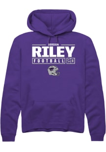 Jordan Riley  Rally K-State Wildcats Mens Purple NIL Stacked Box Long Sleeve Hoodie