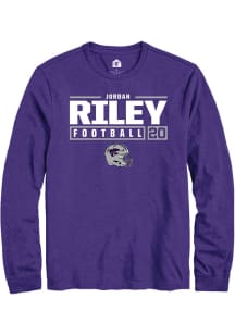 Jordan Riley  K-State Wildcats Purple Rally NIL Stacked Box Long Sleeve T Shirt