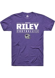 Jordan Riley  K-State Wildcats Purple Rally NIL Stacked Box Short Sleeve T Shirt