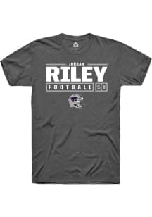 Jordan Riley  K-State Wildcats Dark Grey Rally NIL Stacked Box Short Sleeve T Shirt