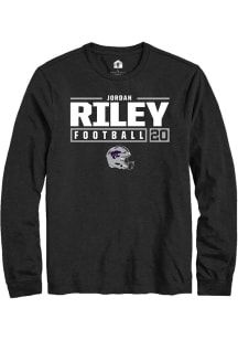 Jordan Riley  K-State Wildcats Black Rally NIL Stacked Box Long Sleeve T Shirt