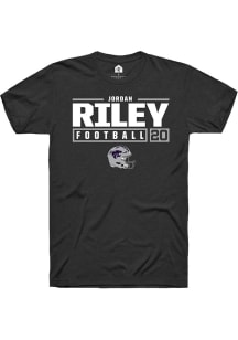 Jordan Riley  K-State Wildcats Black Rally NIL Stacked Box Short Sleeve T Shirt