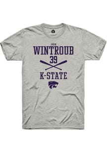 Josh Wintroub  K-State Wildcats Ash Rally NIL Sport Icon Short Sleeve T Shirt