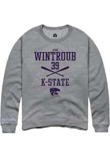 Josh Wintroub  Rally K-State Wildcats Mens Graphite NIL Sport Icon Long Sleeve Crew Sweatshirt