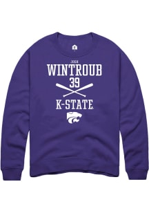 Josh Wintroub  Rally K-State Wildcats Mens Purple NIL Sport Icon Long Sleeve Crew Sweatshirt