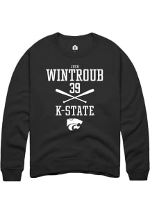 Josh Wintroub  Rally K-State Wildcats Mens Black NIL Sport Icon Long Sleeve Crew Sweatshirt