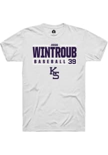 Josh Wintroub  K-State Wildcats White Rally NIL Stacked Box Short Sleeve T Shirt