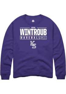Josh Wintroub  Rally K-State Wildcats Mens Purple NIL Stacked Box Long Sleeve Crew Sweatshirt