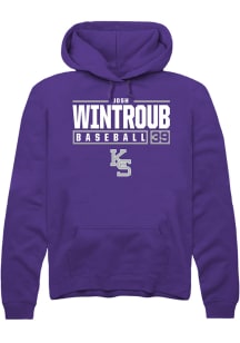Josh Wintroub  Rally K-State Wildcats Mens Purple NIL Stacked Box Long Sleeve Hoodie