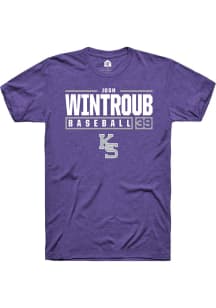 Josh Wintroub  K-State Wildcats Purple Rally NIL Stacked Box Short Sleeve T Shirt