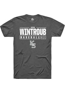 Josh Wintroub  K-State Wildcats Dark Grey Rally NIL Stacked Box Short Sleeve T Shirt