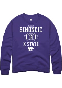 Kellen Simoncic  Rally K-State Wildcats Mens Purple NIL Sport Icon Long Sleeve Crew Sweatshirt