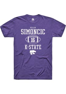 Kellen Simoncic  K-State Wildcats Purple Rally NIL Sport Icon Short Sleeve T Shirt