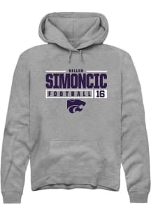 Kellen Simoncic  Rally K-State Wildcats Mens Graphite NIL Stacked Box Long Sleeve Hoodie