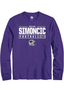 Kellen Simoncic  K-State Wildcats Purple Rally NIL Stacked Box Long Sleeve T Shirt