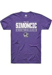 Kellen Simoncic  K-State Wildcats Purple Rally NIL Stacked Box Short Sleeve T Shirt