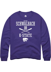 Mason Schwalbach  Rally K-State Wildcats Mens Purple NIL Sport Icon Long Sleeve Crew Sweatshirt