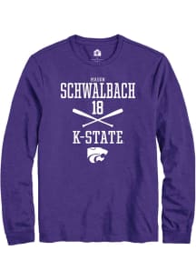 Mason Schwalbach  K-State Wildcats Purple Rally NIL Sport Icon Long Sleeve T Shirt