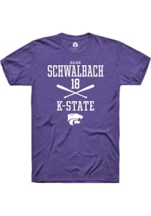 Mason Schwalbach  K-State Wildcats Purple Rally NIL Sport Icon Short Sleeve T Shirt