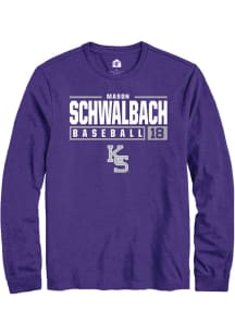 Mason Schwalbach  K-State Wildcats Purple Rally NIL Stacked Box Long Sleeve T Shirt