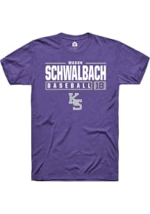 Mason Schwalbach  K-State Wildcats Purple Rally NIL Stacked Box Short Sleeve T Shirt