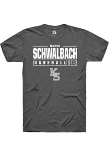Mason Schwalbach  K-State Wildcats Dark Grey Rally NIL Stacked Box Short Sleeve T Shirt