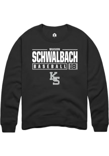 Mason Schwalbach  Rally K-State Wildcats Mens Black NIL Stacked Box Long Sleeve Crew Sweatshirt