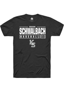 Mason Schwalbach  K-State Wildcats Black Rally NIL Stacked Box Short Sleeve T Shirt