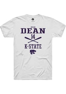 Micah Dean  K-State Wildcats White Rally NIL Sport Icon Short Sleeve T Shirt