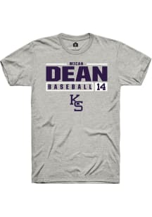 Micah Dean  K-State Wildcats Ash Rally NIL Stacked Box Short Sleeve T Shirt