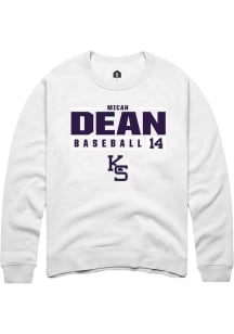 Micah Dean  Rally K-State Wildcats Mens White NIL Stacked Box Long Sleeve Crew Sweatshirt
