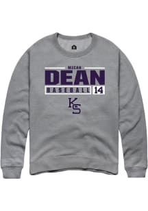 Micah Dean  Rally K-State Wildcats Mens Graphite NIL Stacked Box Long Sleeve Crew Sweatshirt