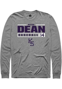 Micah Dean  K-State Wildcats Graphite Rally NIL Stacked Box Long Sleeve T Shirt