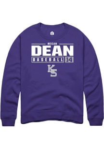 Micah Dean  Rally K-State Wildcats Mens Purple NIL Stacked Box Long Sleeve Crew Sweatshirt
