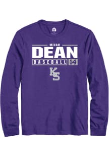 Micah Dean  K-State Wildcats Purple Rally NIL Stacked Box Long Sleeve T Shirt