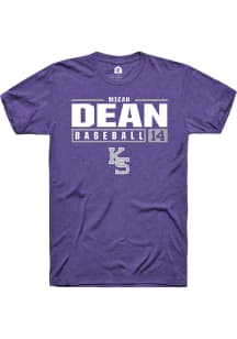 Micah Dean  K-State Wildcats Purple Rally NIL Stacked Box Short Sleeve T Shirt