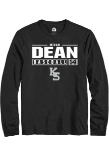 Micah Dean  K-State Wildcats Black Rally NIL Stacked Box Long Sleeve T Shirt