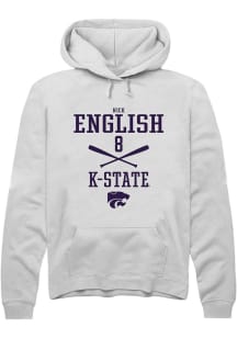 Nick English Rally Mens White K-State Wildcats NIL Sport Icon Hooded Sweatshirt