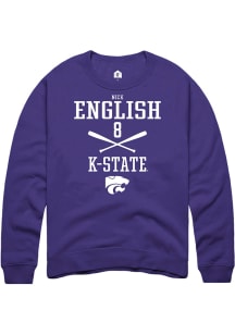 Nick English  Rally K-State Wildcats Mens Purple NIL Sport Icon Long Sleeve Crew Sweatshirt