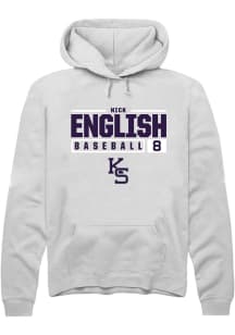 Nick English Rally Mens White K-State Wildcats NIL Stacked Box Hooded Sweatshirt