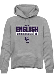 Nick English Rally Mens Graphite K-State Wildcats NIL Stacked Box Hooded Sweatshirt