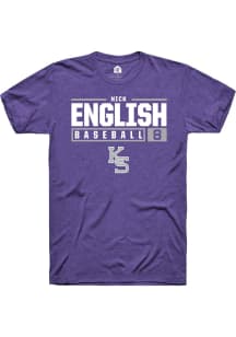 Nick English  K-State Wildcats Purple Rally NIL Stacked Box Short Sleeve T Shirt