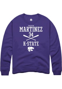 Preston Martinez  Rally K-State Wildcats Mens Purple NIL Sport Icon Long Sleeve Crew Sweatshirt