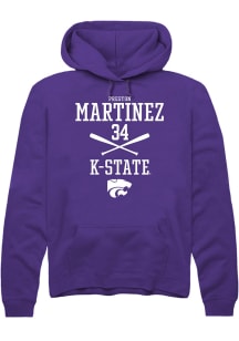 Preston Martinez  Rally K-State Wildcats Mens Purple NIL Sport Icon Long Sleeve Hoodie