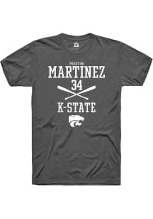 Preston Martinez  K-State Wildcats Dark Grey Rally NIL Sport Icon Short Sleeve T Shirt
