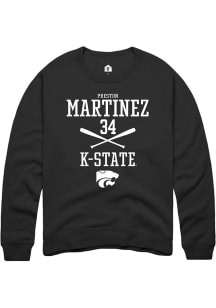 Preston Martinez  Rally K-State Wildcats Mens Black NIL Sport Icon Long Sleeve Crew Sweatshirt