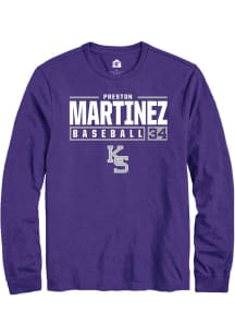 Preston Martinez  K-State Wildcats Purple Rally NIL Stacked Box Long Sleeve T Shirt