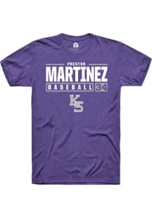 Preston Martinez  K-State Wildcats Purple Rally NIL Stacked Box Short Sleeve T Shirt