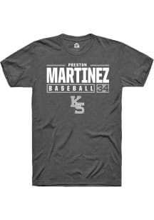 Preston Martinez  K-State Wildcats Dark Grey Rally NIL Stacked Box Short Sleeve T Shirt